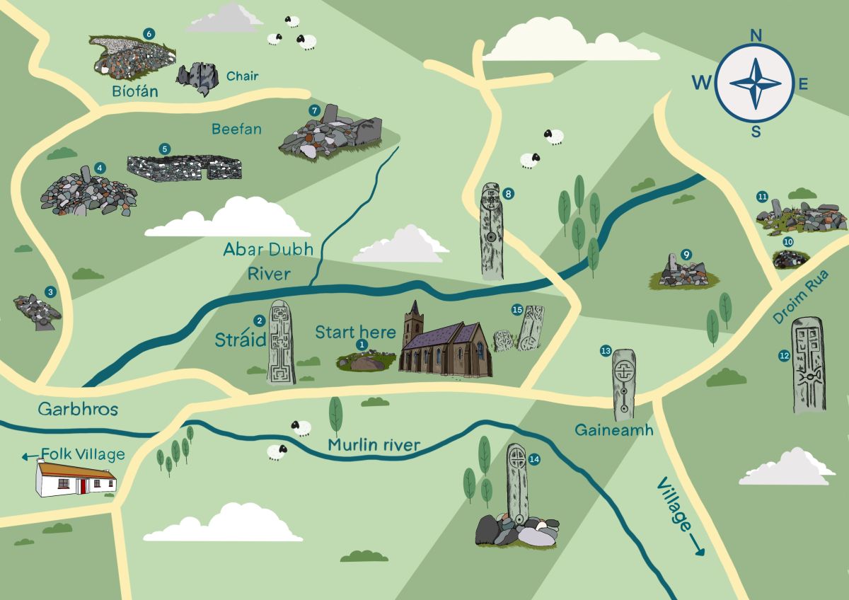 Turas Cholm Cille. Map