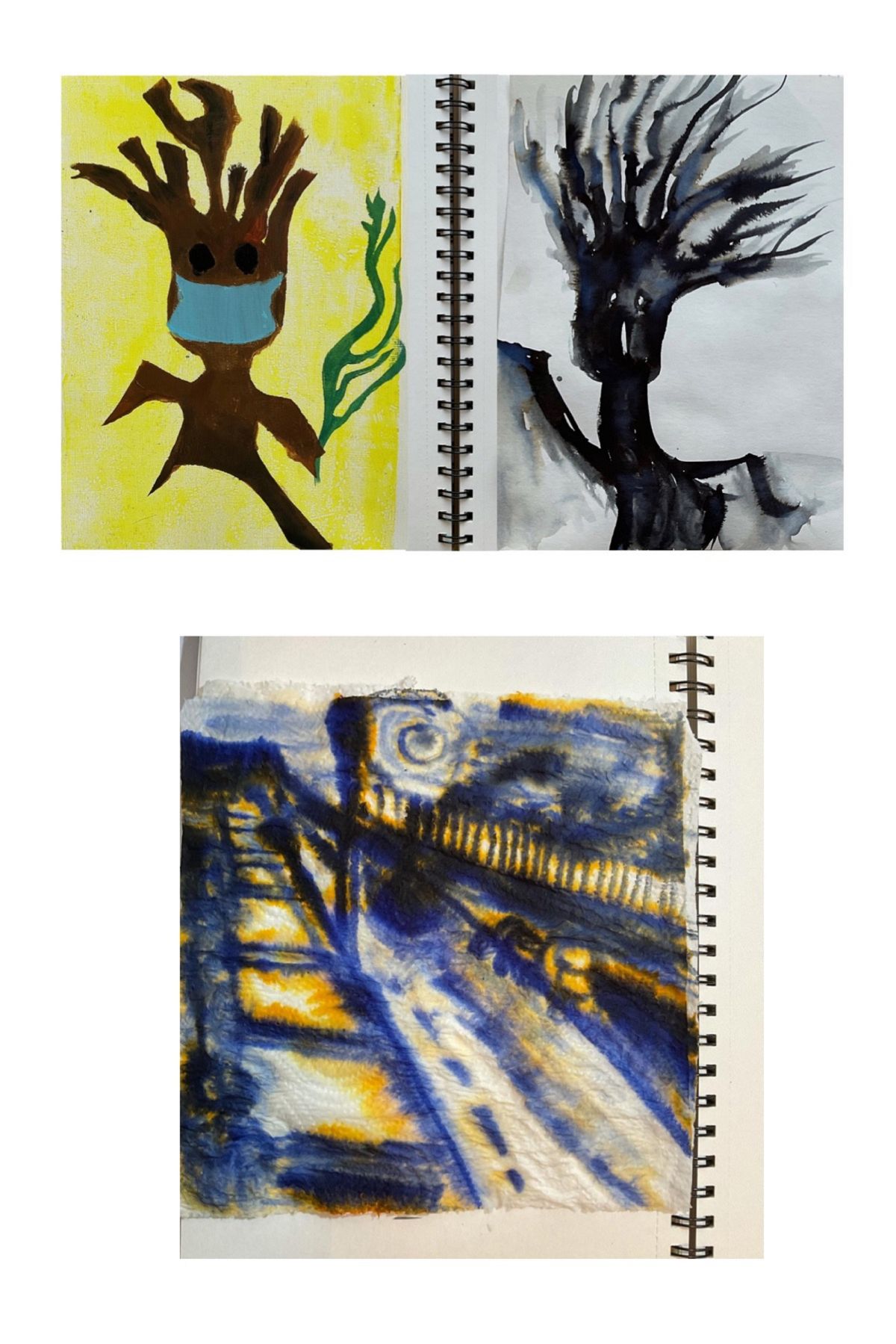 Mixed media and Quink ink on kitchen towel