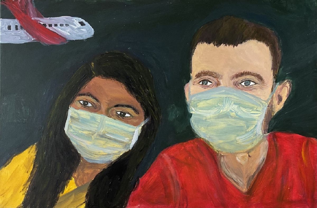 Waiting to be repatriated, 60 x 40cm