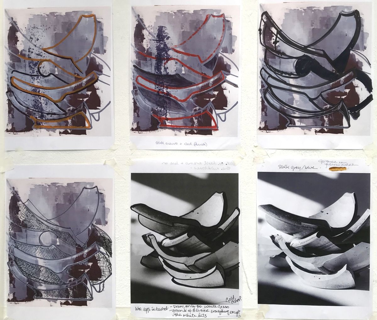 Collision. A4 samples on paper