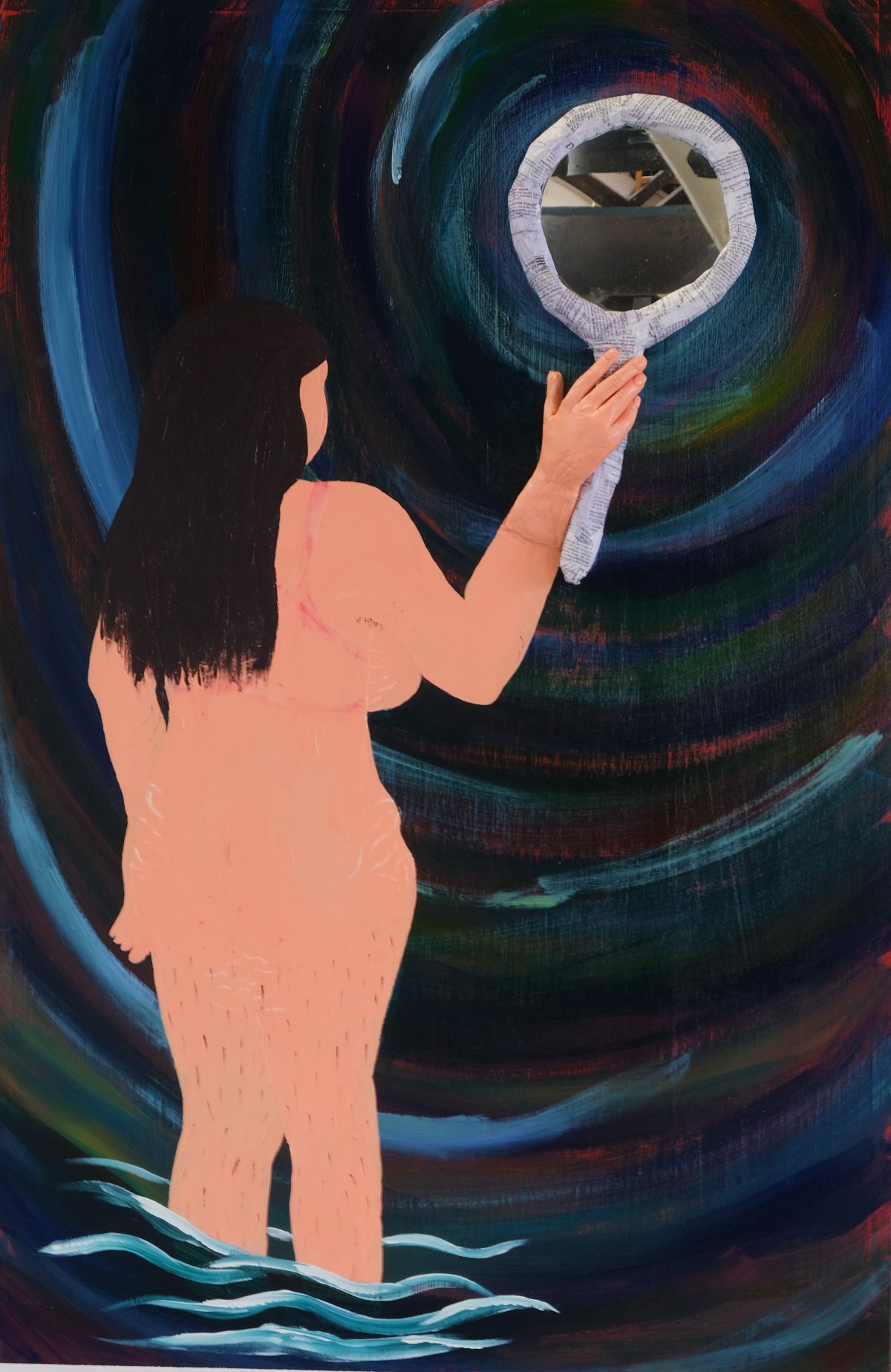 Why Did This Have to Happen to Me? Glazed acrylic and mixed media on plasterboard, 77.5 x 120cm
